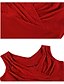 halpa Työmekot-Naisten Vartalonmyötäinen Polvipituinen mekko Musta Punainen Hihaton Yhtenäinen Syvä V Juhla Ohut S M L XL XXL 3XL / Pluskoko / Pluskoko