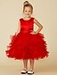 preiswerte Kleider für die Blumenmädchen-Prinzessin Knie-Länge Blumenmädchenkleid Süßes Ballkleid Satin mit Schärpe / Band Fit 3-16 Jahre