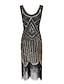 preiswerte Great Gatsby-Tassel Roaring 20s 1920s The Great Gatsby Cocktail Dress Flapper Dress Dress Halloween Costumes Prom Dresses Christmas Party Dress Knee Length Charleston Women&#039;s Wedding Party Wedding Guest