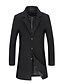 olcso Férfi dzsekik és kabátok-Men&#039;s Coat Long Solid Colored Daily Streetwear Plus Size Long Sleeve Black Khaki Navy Blue L XL XXL 3XL
