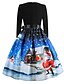 cheap Vintage Dresses-Women&#039;s Holiday Going out Vintage Elegant Swing Dress - Animal Spring Cotton Blue Red Purple L XL XXL
