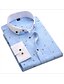 cheap Men&#039;s Dress Shirts-Men&#039;s Shirt Dress Shirt Shirt Collar Blue Navy Blue Light Blue Long Sleeve Daily Print Slim Tops / Spring / Fall