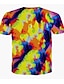 abordables T-shirt 3D homme-Homme T shirt Tee Graphic Animal 3D Col Rond Violet Manches Courtes Grande Taille du quotidien Fin de semaine Imprimer Hauts / Eté / Eté