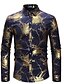 cheap Shirts-Men&#039;s Shirt Floral Shirt Collar White Black Wine Navy Blue Long Sleeve Party Daily Print Tops Basic Luxury