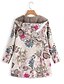 cheap Women&#039;s Puffer&amp;Parka-Women&#039;s Daily / Going out Casual Print Floral Plus Size Long Parka, Cotton / Linen / Polyester Long Sleeve Winter Hooded Blue / Pink / Yellow XXXL / XXXXL / XXXXXL / Loose