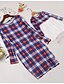 cheap Matching Outfits-Mommy and Me Active Daily Plaid Long Sleeve Dress Red