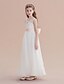 cheap Flower Girl Dresses-A-Line Long Length Flower Girl Dress First Communion Cute Prom Dress Satin with Lace Fit 3-16 Years