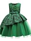 cheap Dresses-Kids Little Girls&#039; Dress Floral Patchwork Party Daily Mesh Patchwork Bow Blue Green Red Sleeveless Sweet Dresses Fall Summer