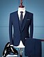 Недорогие Костюмы-Men&#039;s Wedding Suits Notch Tailored Fit Single Breasted One-button Straight Flapped Plaid / Check Wool / Standard Fit / Solid Colored