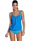 cheap Tankinis-Women&#039;s Basic Strap Black Blue Royal Blue Triangle Thong Tankini Swimwear Swimsuit - Striped S M L Black / Sexy