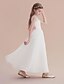 cheap Flower Girl Dresses-A-Line Long Length Flower Girl Dress First Communion Cute Prom Dress Satin with Lace Fit 3-16 Years