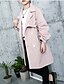 cheap Outerwear-Kids Girls&#039; Basic Daily Solid Colored Long Sleeve Long Trench Coat Red