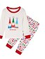 cheap Matching Outfits-Family Look Basic Christmas Daily Geometric Christmas Long Sleeve Clothing Set White