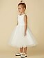 cheap Flower Girl Dresses-Princess Tea Length Flower Girl Dress First Communion Cute Prom Dress Satin with Lace Fit 3-16 Years