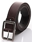 cheap Men&#039;s Belt-Men&#039;s Belt Leather White Black Brown Buckle Solid Colored