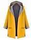 זול מעילים ומעילי גשם לנשים-בגדי ריקוד נשים מעיל ארוך אחיד ליציאה סגנון רחוב אודם צהוב L XL XXL 3XL