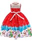 halpa Mekot-Girls&#039; Sleeveless Geometric Color Block Christmas 3D Printed Graphic Dresses Active Midi Polyester Dress Kids Christmas Daily Regular Fit