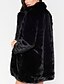 voordelige Bont en imitatiebont damesjassen-Women&#039;s Work / Club Sexy / Punk &amp; Gothic Winter Plus Size Long Fur Coat, Solid Colored Black &amp; Gray Shirt Collar Long Sleeve Faux Fur / Polyester Beige / Yellow / Fuchsia