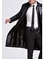 cheap Men&#039;s Jackets &amp; Coats-Men&#039;s Work / Party / Cocktail Punk &amp; Gothic / Military Winter Plus Size Long Leather Jacket, Solid Colored Fantastic Beasts Stand Long Sleeve Faux Fur / PU Patchwork Black