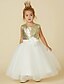 cheap Flower Girl Dresses-Princess Knee Length Flower Girl Dress Pageant &amp; Performance Cute Prom Dress Tulle with Sash / Ribbon Fit 3-16 Years