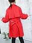 cheap Outerwear-Kids Girls&#039; Basic Daily Solid Colored Long Sleeve Long Trench Coat Red