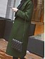 cheap Women&#039;s Coats &amp; Trench Coats-Women&#039;s Daily Basic Long Coat, Solid Colored Notch Lapel Long Sleeve Polyester Black / Army Green / Khaki