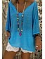 cheap Women&#039;s Blouses &amp; Shirts-Women&#039;s Plus Size Blouse Shirt Solid Colored Long Sleeve V Neck Tops Streetwear Basic Top Black Blue Blushing Pink
