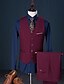 cheap Suits-Burgundy Men&#039;s Wedding Suits Solid Colored Tailored Fit Single Breasted One-button 2022