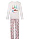 cheap Matching Outfits-Family Look Basic Christmas Daily Geometric Christmas Long Sleeve Clothing Set White