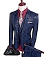 cheap Suits-Men&#039;s Wedding Party / Evening Suits Notch Standard Fit Single Breasted One-button Straight Flapped Damask Graphic Polyester