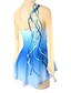 abordables Tenues de patinage artistique-Robe de Patinage Artistique Femme Fille Patinage Robes Bleu Ciel Teinture Halo Spandex Dentelle Non Elastique Entraînement Compétition Tenue de Patinage Couleur Pleine Manches Longues Patinage sur