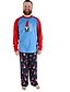 cheap Matching Outfits-Family Look Basic Christmas Daily Animal Christmas Long Sleeve Sleepwear Blue