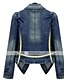 preiswerte Damenjacken-Damen Jeansjacke Solide Grundlegend Langarm Mantel Herbst Alltag Standard Jacken Dunkelblau / Gekerbtes Revers / Denim / Arbeit