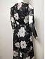 cheap Print Dresses-Women&#039;s Daily Work Maxi Slim Bodycon Shift Swing Dress - Floral Crew Neck Black M L XL