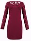 cheap Women&#039;s Dresses-Women&#039;s Sheath Dress Long Sleeve V Neck Elegant Daily Slim Black Wine Navy Blue S M L XL XXL