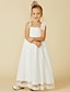 זול שמלות לילדות פרחים-גזרת A באורך הקרסול שמלה לנערת הפרחים  חתונה שמלת נשף חמודה כותנה עם קפלים מתאים 3-16 שנים
