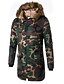 cheap Men&#039;s Downs &amp; Parkas-Men&#039;s Padded Daily Weekend Winter Long Coat Hooded Regular Fit Military Jacket Long Sleeve Camo / Camouflage Army Green Blue
