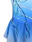 abordables Tenues de patinage artistique-Robe de Patinage Artistique Femme Fille Patinage Robes Bleu Ciel Teinture Halo Spandex Dentelle Non Elastique Entraînement Compétition Tenue de Patinage Couleur Pleine Manches Longues Patinage sur