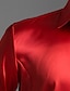 cheap Men&#039;s Dress Shirts-Men&#039;s Dress Shirt Button Up Shirt Collared Shirt Satin Silk Shirt Solid Colored Spread Collar Black Blue Pink Yellow Khaki Wedding Party Long Sleeve Basic Clothing Apparel Luxury Shiny