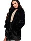 voordelige Bont en imitatiebont damesjassen-Women&#039;s Work / Club Sexy / Punk &amp; Gothic Winter Plus Size Long Fur Coat, Solid Colored Black &amp; Gray Shirt Collar Long Sleeve Faux Fur / Polyester Beige / Yellow / Fuchsia