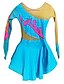 cheap Ice Skating Dresses , Pants &amp; Jackets-Women&#039;s Ice Skating Skirt Dress Outfits Blue Stretchy High Elasticity Outdoor clothing Activewear Competition Skating Wear Handmade Curve Classic Long Sleeve Skating