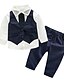 رخيصةأون أطقم-Kids Toddler Boys&#039; Clothing Set Long Sleeve Navy Blue Striped Solid Colored Cotton Party Daily Active Basic Regular