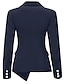 cheap Women&#039;s Blazer&amp;Suits-Women&#039;s Party Business Regular Blazer, Solid Colored Shirt Collar Long Sleeve Polyester Black / Blue / Gray