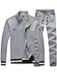 cheap Men&#039;s Tracksuits-Men&#039;s Activewear Set Stand Collar Solid Colored Daily Streetwear Hoodies Sweatshirts  Long Sleeve White Black / Spring / Summer