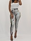 cheap Plus Size Bottoms-Women&#039;s Daily Basic Legging - Solid Colored, Sequins Mid Waist Blue Black Silver XL XXL XXXL / Slim