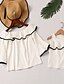 cheap Matching Outfits-Mommy and Me Basic Daily Solid Colored Long Sleeve Clothing Set White