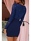 cheap Women&#039;s Dresses-Women&#039;s Sheath Dress Long Sleeve V Neck Elegant Daily Slim Black Wine Navy Blue S M L XL XXL