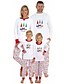 cheap Matching Outfits-Family Look Basic Christmas Daily Geometric Christmas Long Sleeve Clothing Set White