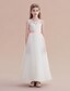 cheap Flower Girl Dresses-A-Line Long Length Flower Girl Dress First Communion Cute Prom Dress Satin with Lace Fit 3-16 Years