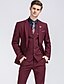 cheap Suits-Solid Colored Tailored Fit Wool / Polyster Suit - Notch Single Breasted One-button / Suits